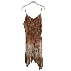 Vintage Celavie Collection Brown & Cream Y2K 90’s 2000s High Low Dress Size 8